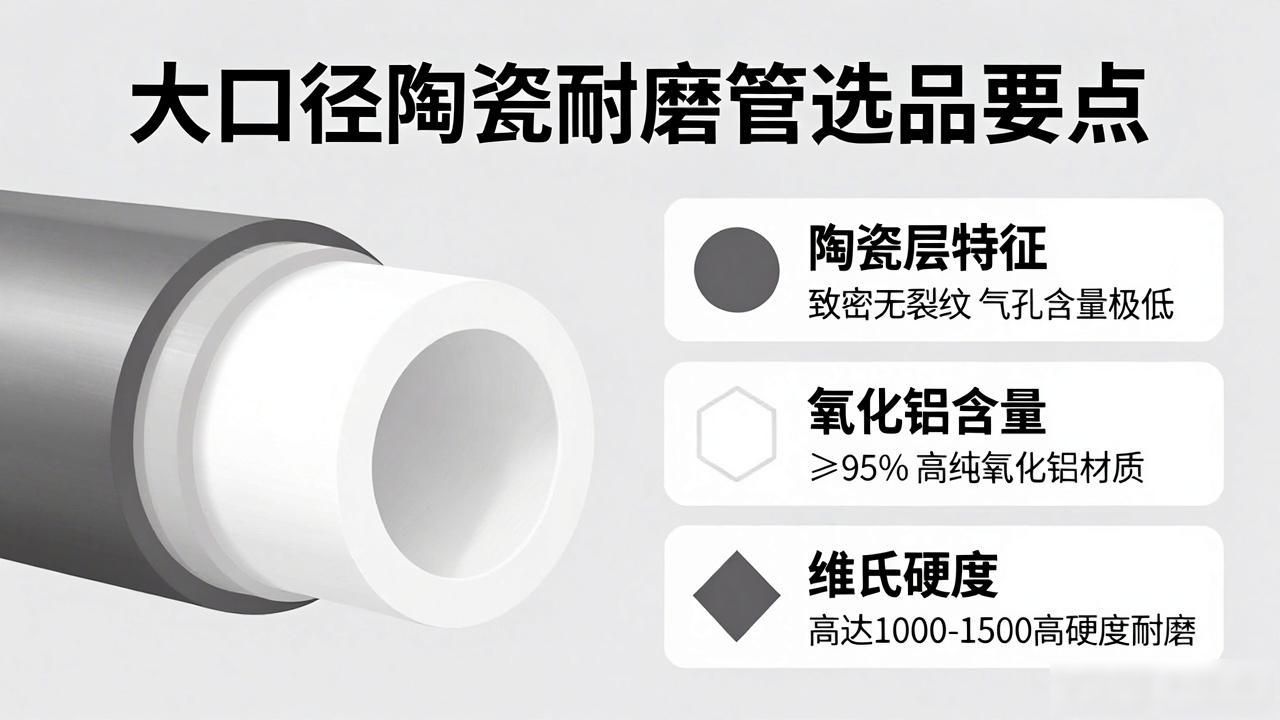 大口径陶瓷耐磨管_陶瓷耐磨管规格_陶瓷口径耐磨管大小标准